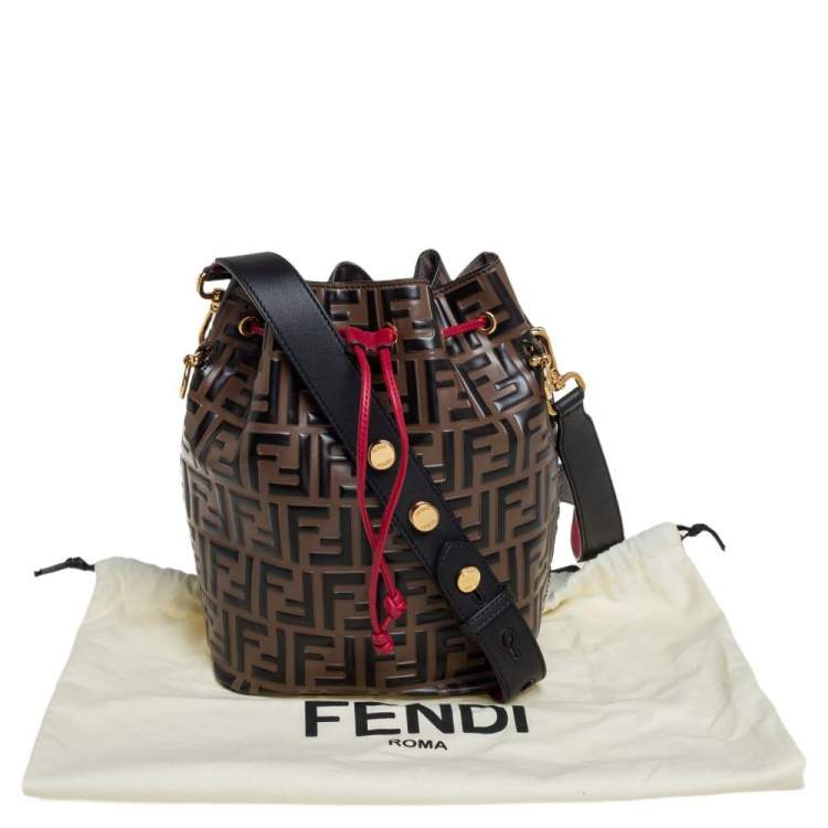 Pre Owned Fendi Tricolor Zucca Leather Mon Tresor Grande Bucket Bag