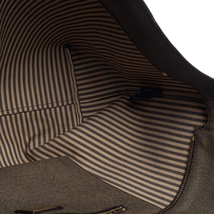 مملوكة مسبقًا Fendi Tobacco Zucca Coated Canvas Spalmati Roll Shopper Tote