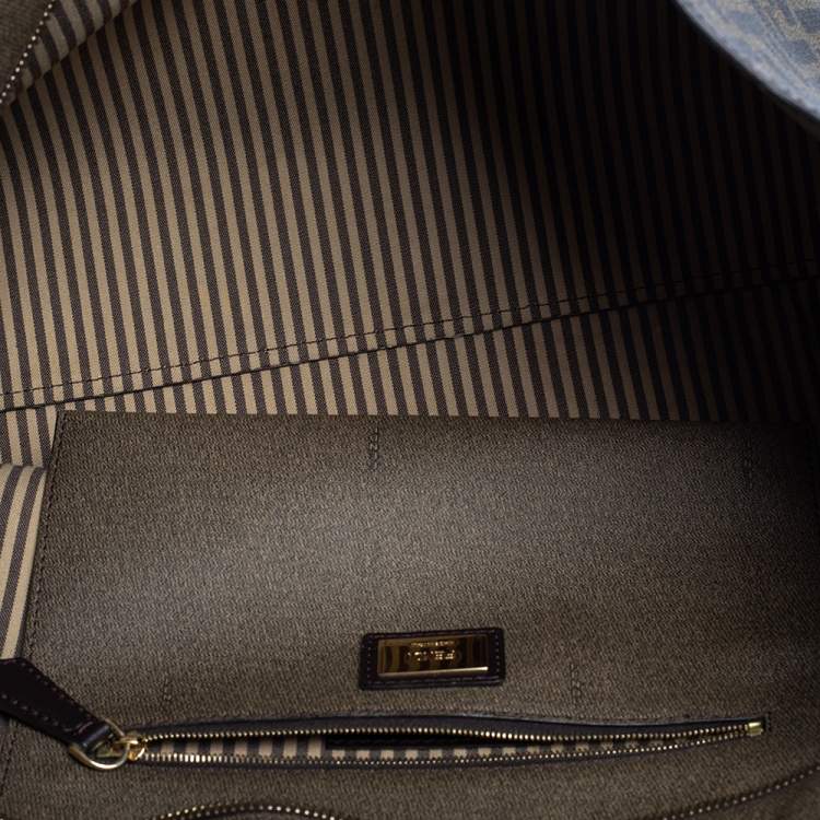 مملوكة مسبقًا Fendi Tobacco Zucca Coated Canvas Spalmati Roll Shopper Tote