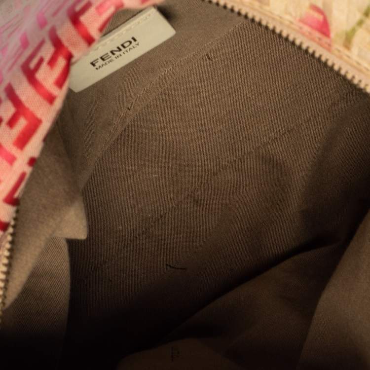 Pre Owned Fendi Multicolor Zucchino Coated Canvas And Patent Leather Forever Bauletto Boston Bag