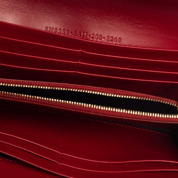 Pre Owned Fendi Red/Brown Zucca Leather F is Fendi Continental Wallet