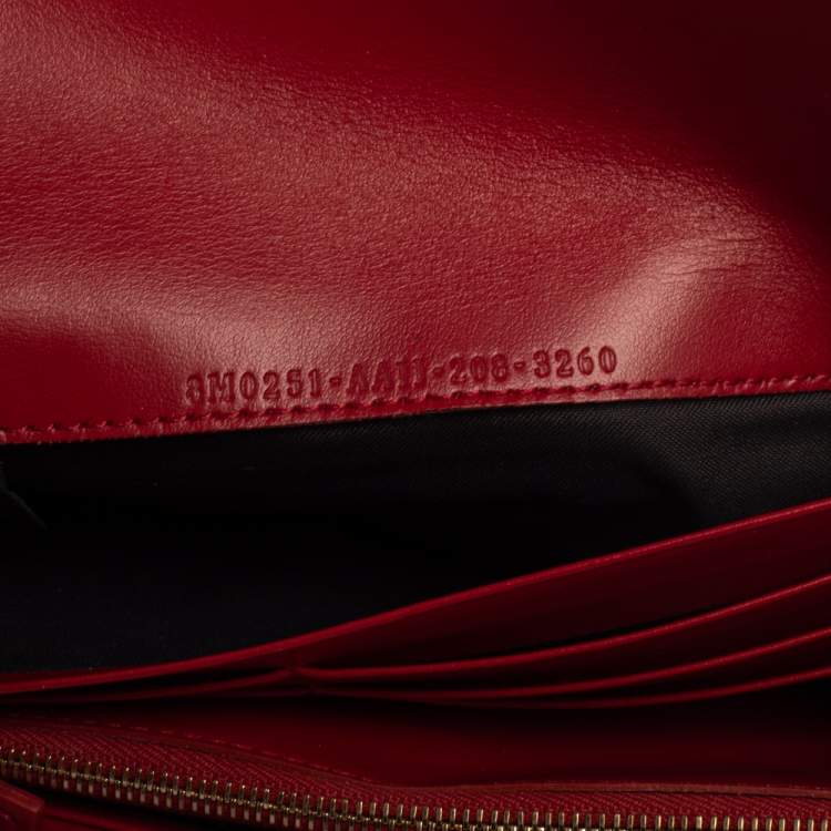 Pre Owned Fendi Red/Brown Zucca Leather F is Fendi Continental Wallet