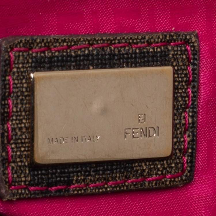 Pre Owned Fendi Tobacco Zucca Coated Canvas Spalmati Roll Shopper Tote