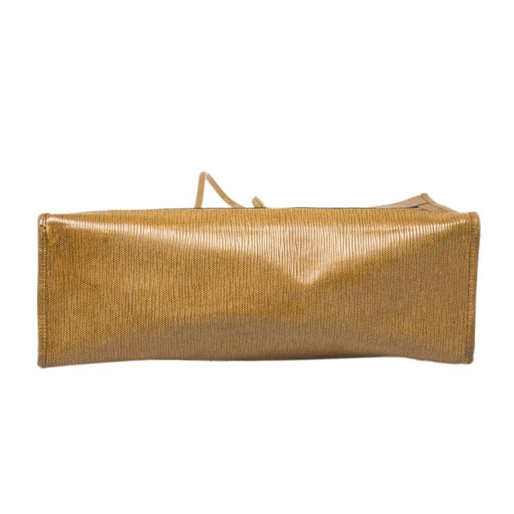Pre Owned Fendi Black/Mustard Mesh and Coated Canvas FF Logo Tote
