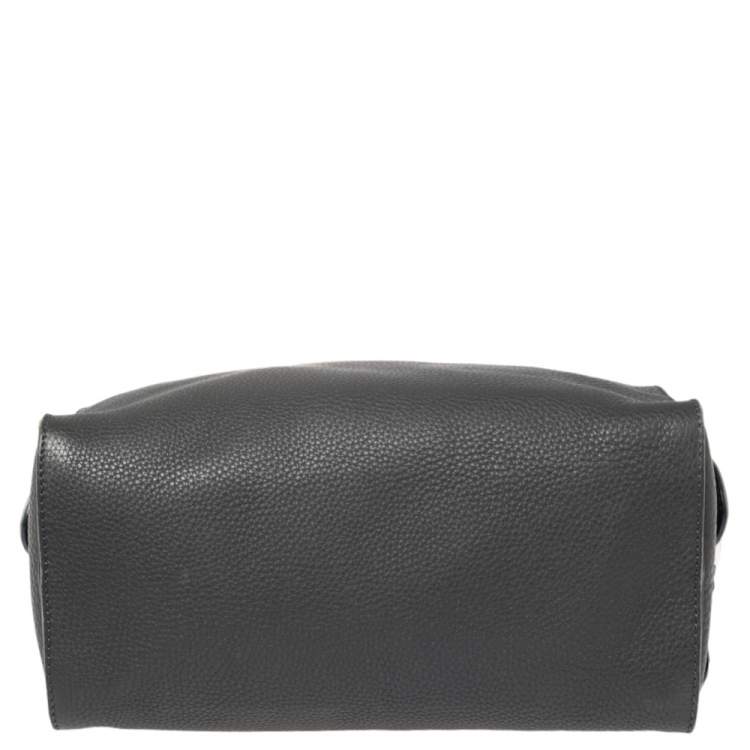 Pre Owned Fendi Grey Leather Selleria Leather Lei Boston Bag