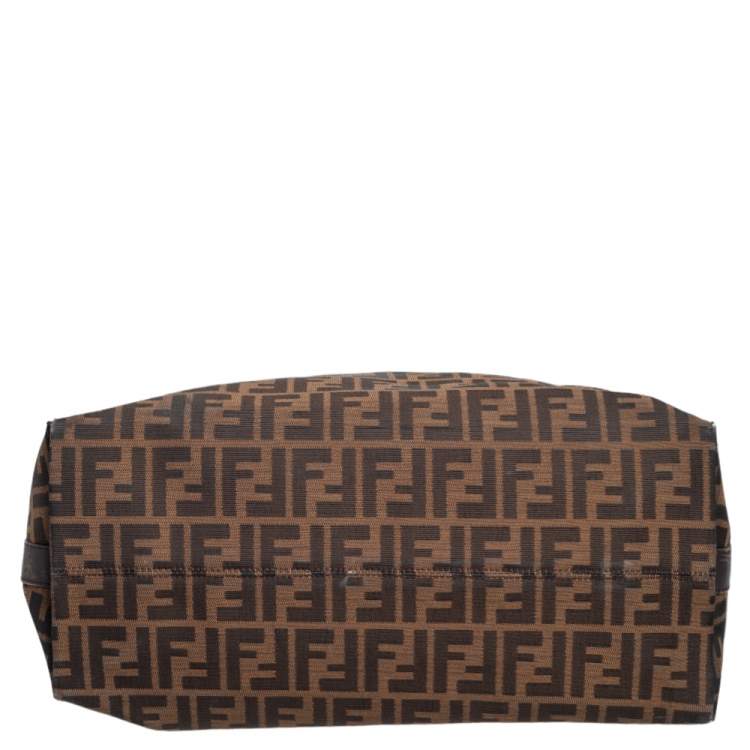 Pre Owned Fendi Tobacco Zucca Canvas and Leather Large Hobo