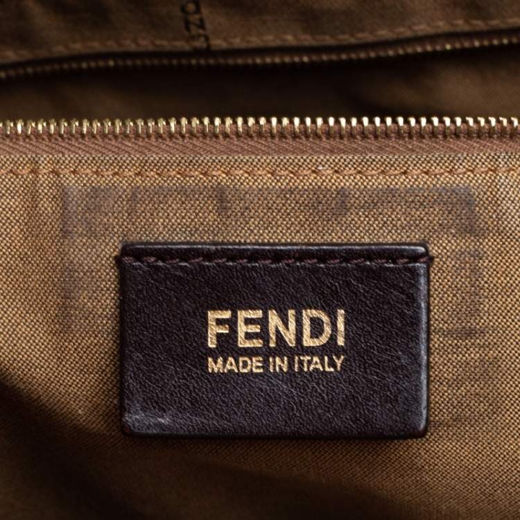 Pre Owned Fendi Tobacco Zucca Canvas and Leather Large Hobo