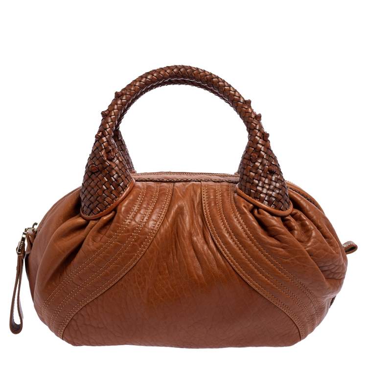 Pre Owned Fendi Tan/Brown Nappa Leather Baby Spy Bag