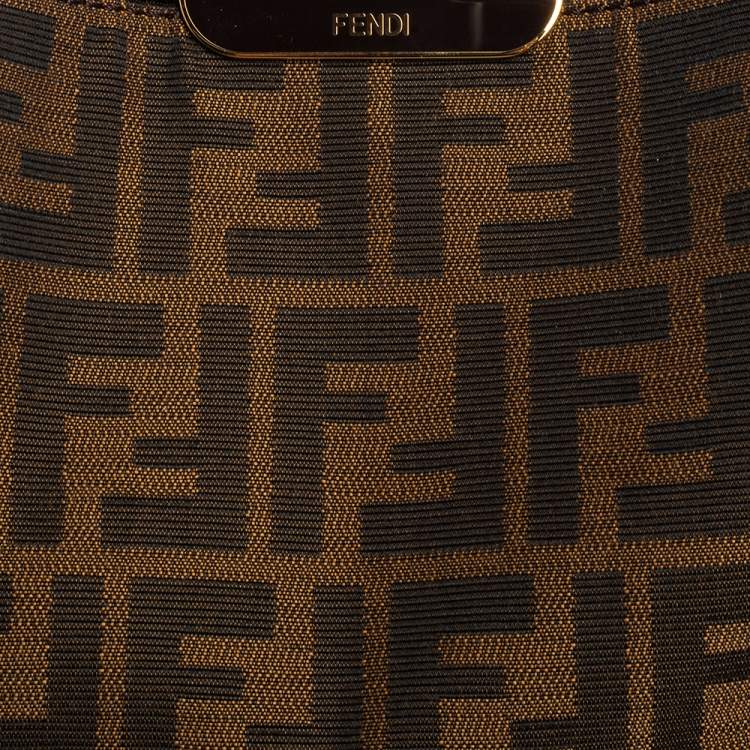 Pre Owned Fendi Tobacco Zucca Canvas and Leather Chef Tote
