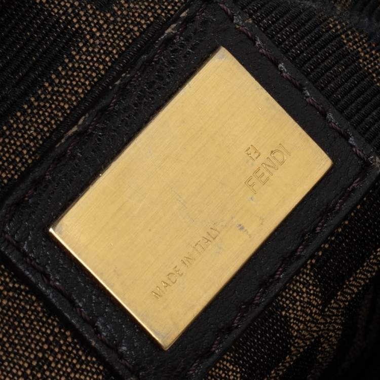 Pre Owned Fendi Black Leather Peekaboo Top Handle Bag