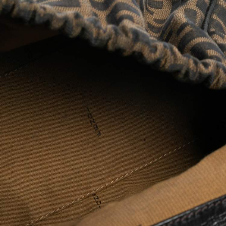 Pre Owned Fendi Tobacco Zucca Canvas And Leather Small Magic Top Handle Bag