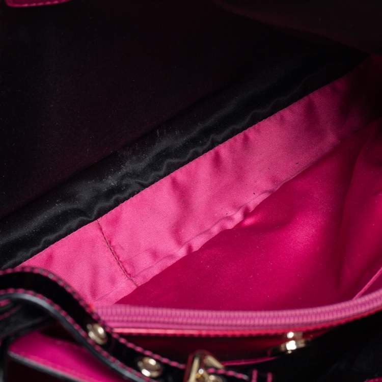 Pre Owned Fendi Black Zucchino Print Canvas and Patent Leather Shopper Tote 