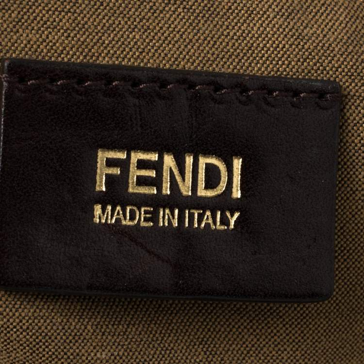 Pre Owned Fendi Tobacco Zucca Canvas and Leather Large Chef Tote
