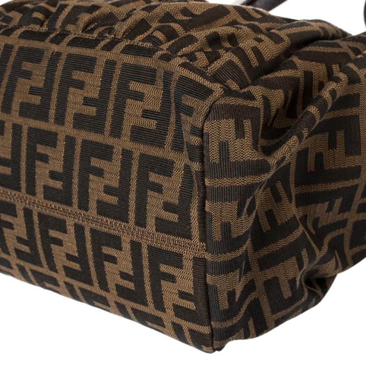 Pre Owned Fendi Tobacco Zucca Canvas and Leather Large Chef Tote
