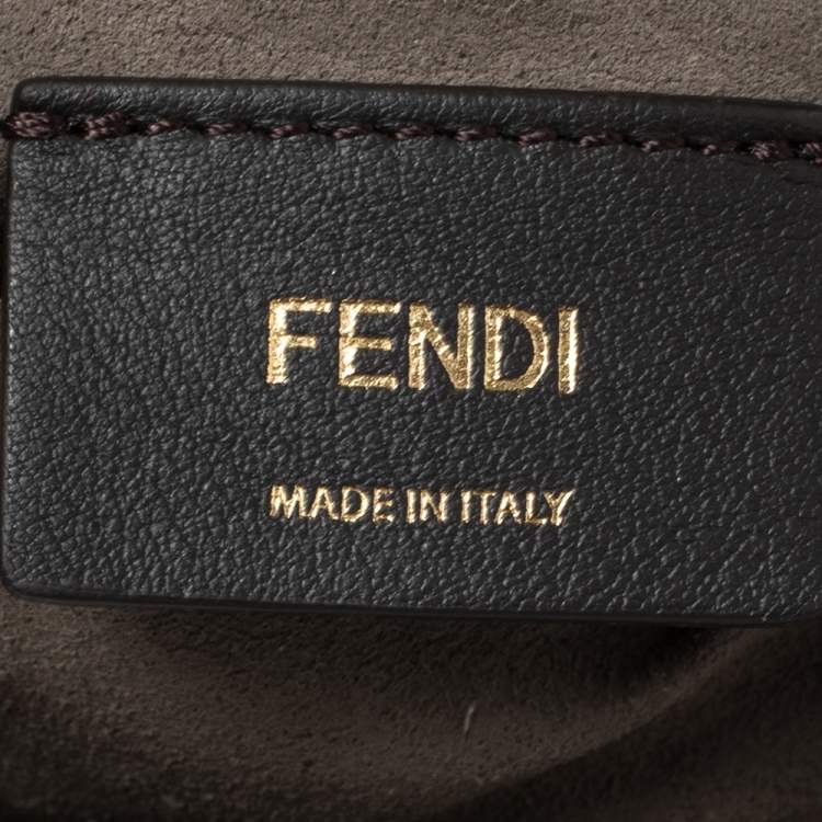 Pre Owned Fendi Brown/Black Zucca Coated Canvas and Leather Mon Tresor Bucket Bag