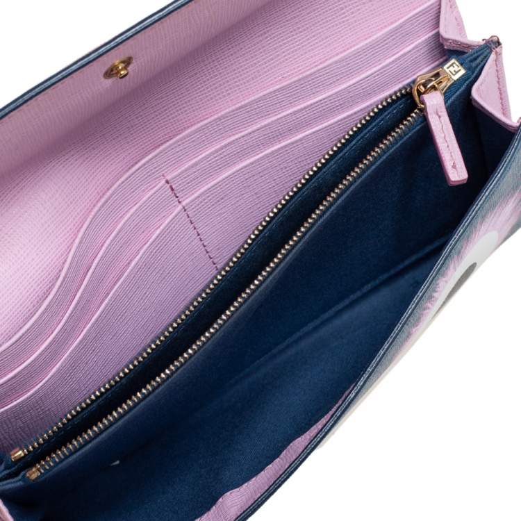 Pink Fendi Monster Zip Around Wallet