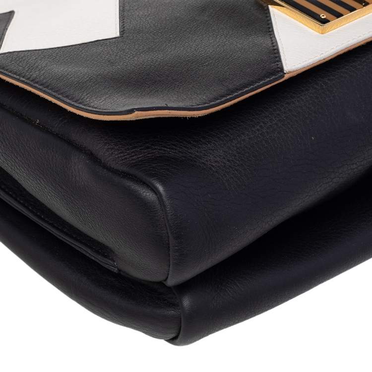 Pre Owned Fendi Black Leather Claudia Chain Shoulder Bag