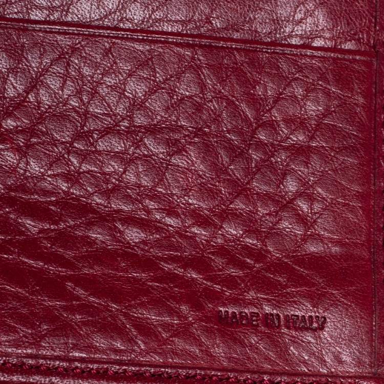 Pre Owned Fendi Red Zucca Canvas and Leather Flap Continental Wallet