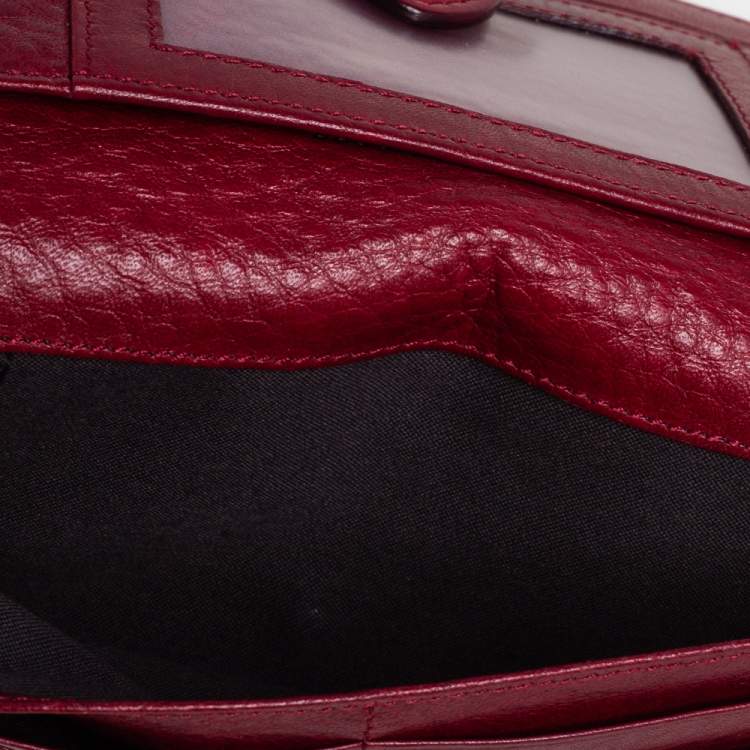 Pre Owned Fendi Red Zucca Canvas and Leather Flap Continental Wallet