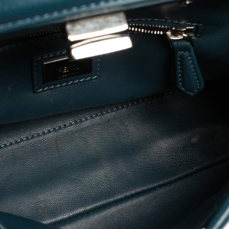 مملوكة مسبقًا Fendi Blue Leather Mini Peekaboo Top Handle Bag
