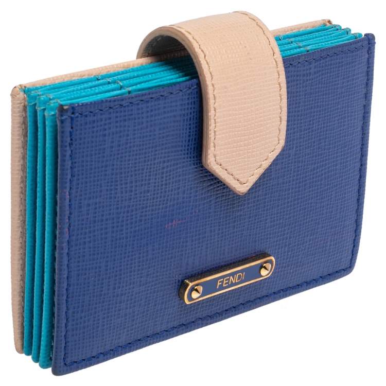 Pre Owned Fendi Multicolor Leather Elite Accordion Card Case