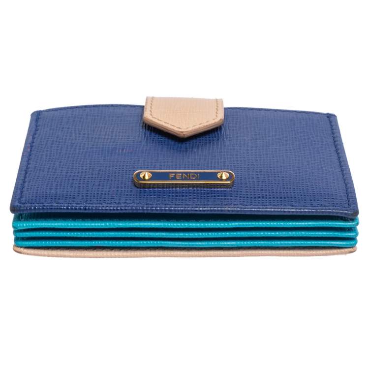 Pre Owned Fendi Multicolor Leather Elite Accordion Card Case