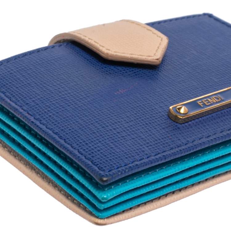 Pre Owned Fendi Multicolor Leather Elite Accordion Card Case