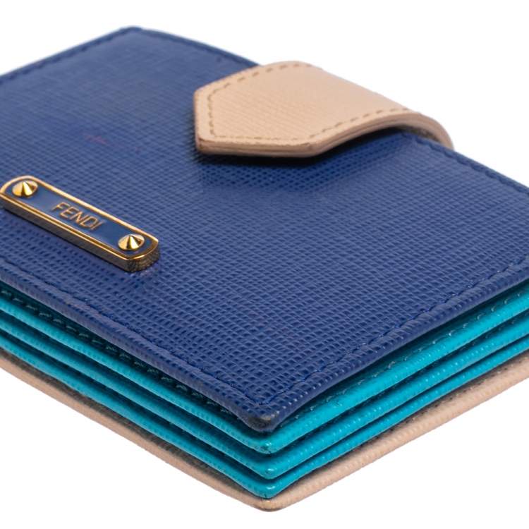 Pre Owned Fendi Multicolor Leather Elite Accordion Card Case