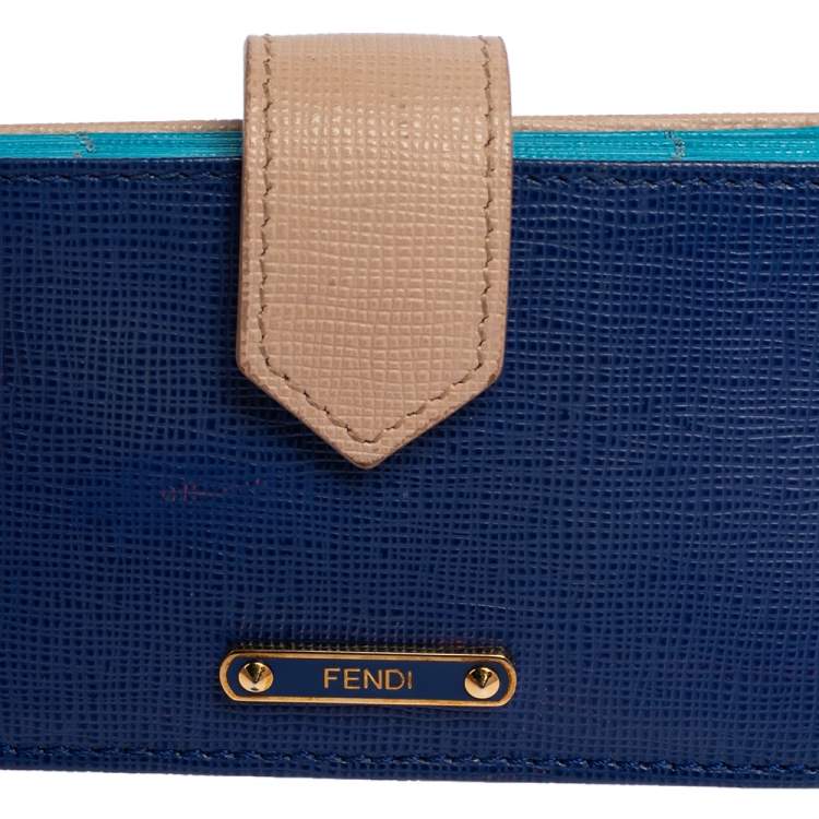 Pre Owned Fendi Multicolor Leather Elite Accordion Card Case
