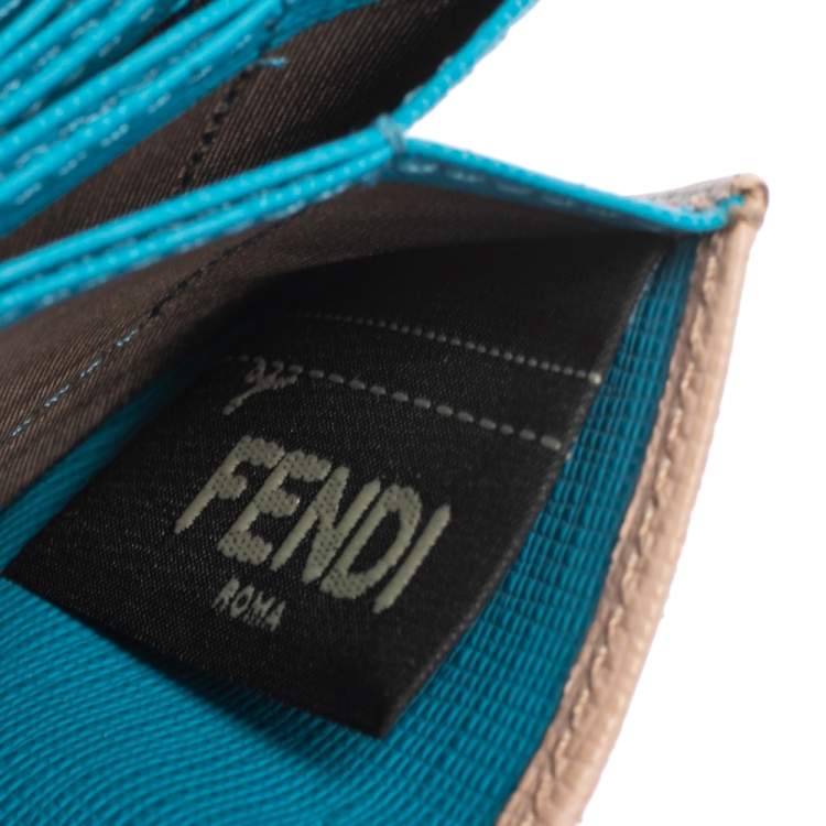 Pre Owned Fendi Multicolor Leather Elite Accordion Card Case