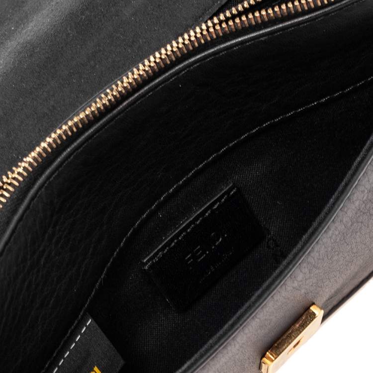 Pre Owned Fendi Black Leather Tube On Chain Wallet 