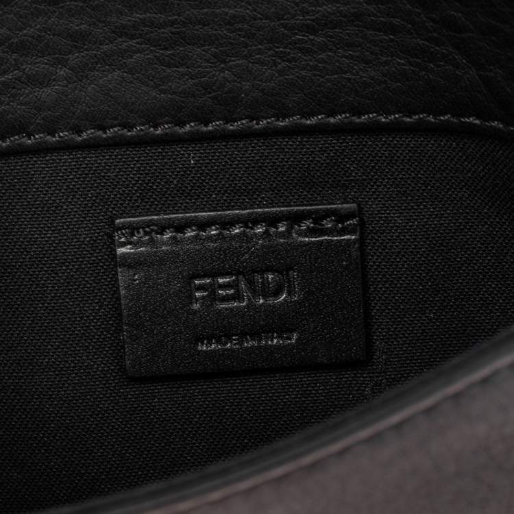 Pre Owned Fendi Black Leather Tube On Chain Wallet 