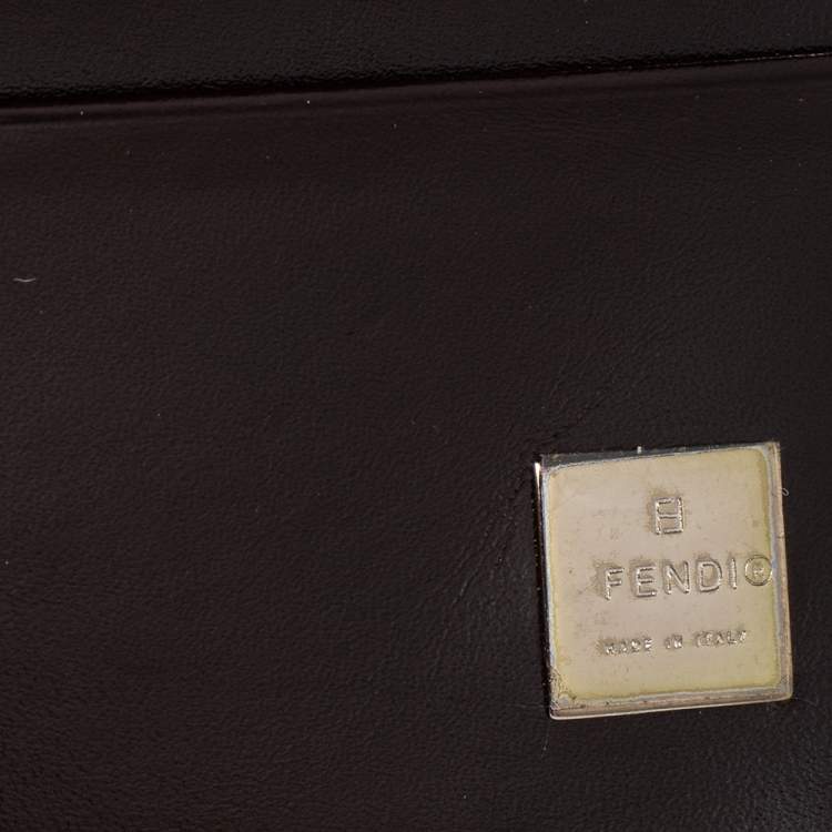 مملوكة مسبقًا Fendi Tobacco Zucca Canvas FF Flap Compact Wallet