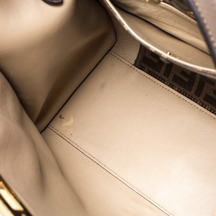 مملوكة مسبقًا Fendi Brown Leather Peekaboo X-Lite Top Handle Bag