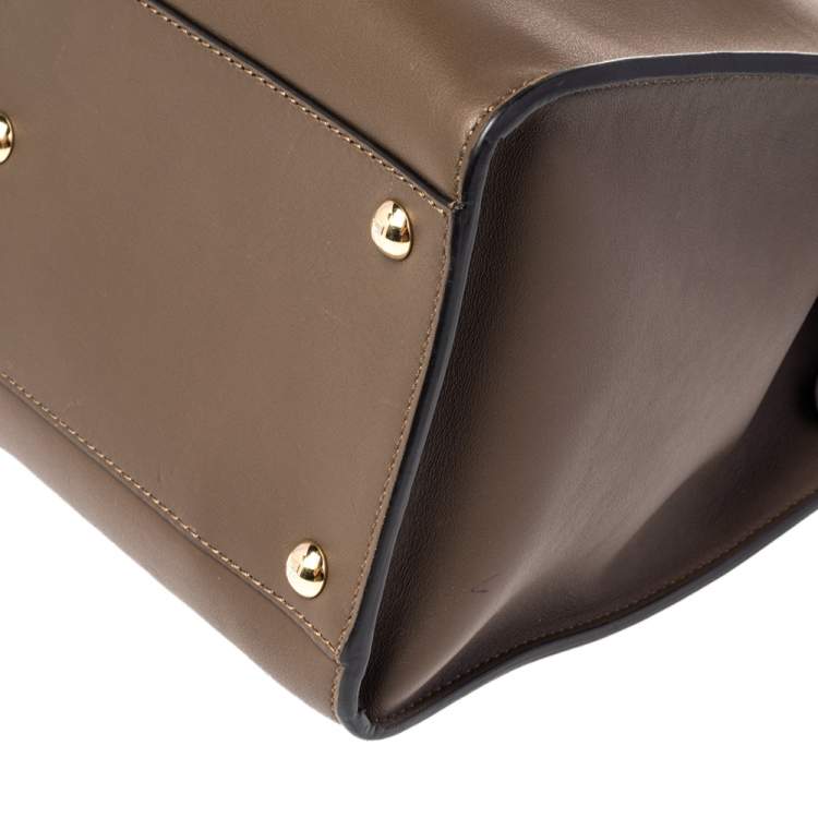 مملوكة مسبقًا Fendi Brown Leather Peekaboo X-Lite Top Handle Bag
