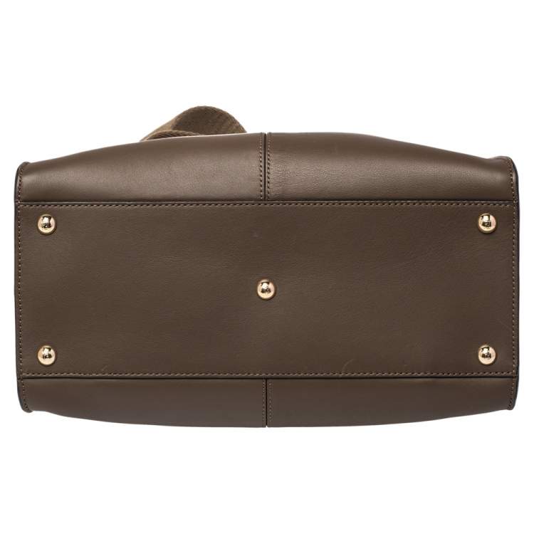 مملوكة مسبقًا Fendi Brown Leather Peekaboo X-Lite Top Handle Bag