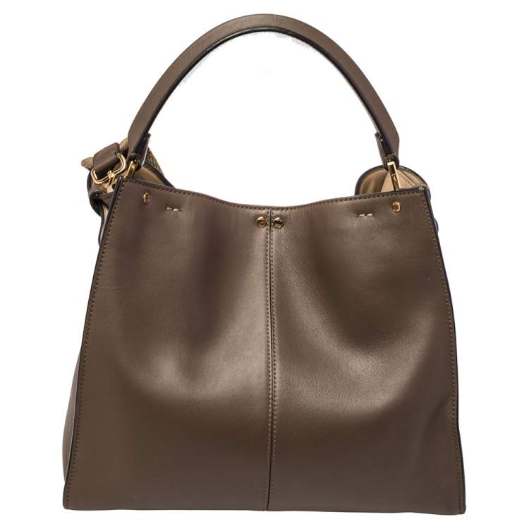 مملوكة مسبقًا Fendi Brown Leather Peekaboo X-Lite Top Handle Bag