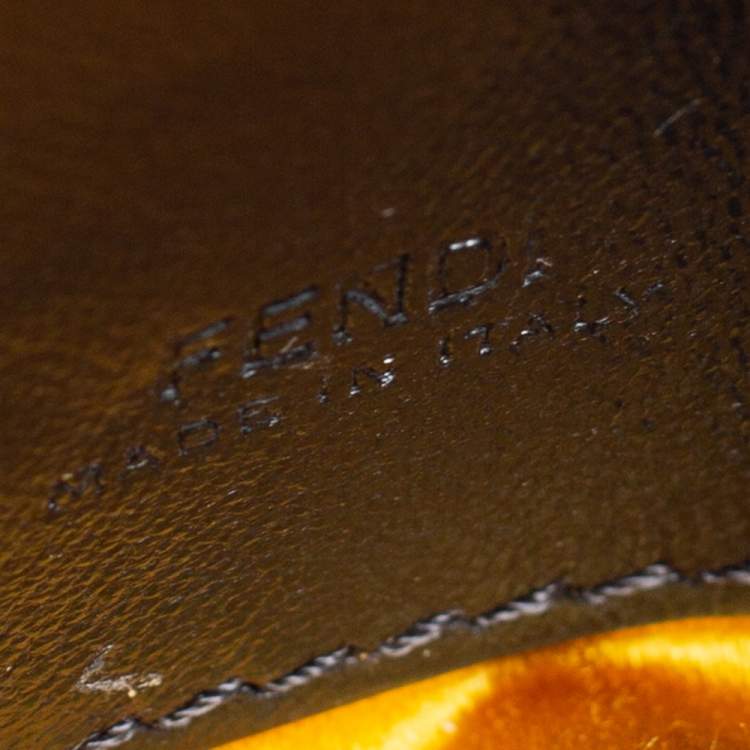 Pre Owned Fendi Black Sequin Nano Baguette Crossbody Bag