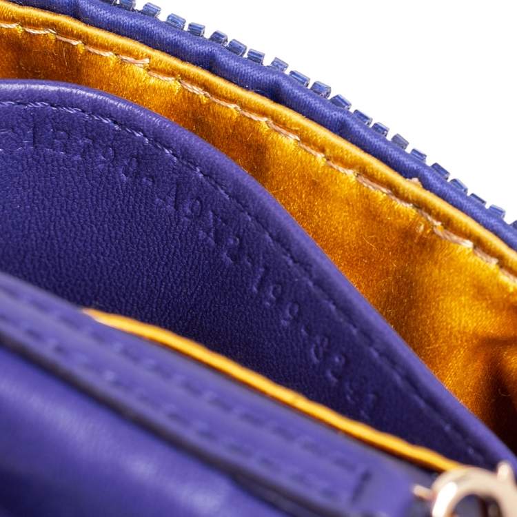Pre Owned Fendi Purple Sequin Nano Baguette Crossbody Bag