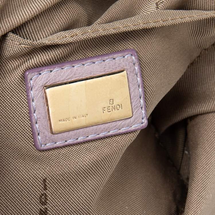 Pre Owned Fendi Rose Pink Leather Knot Baguette 
