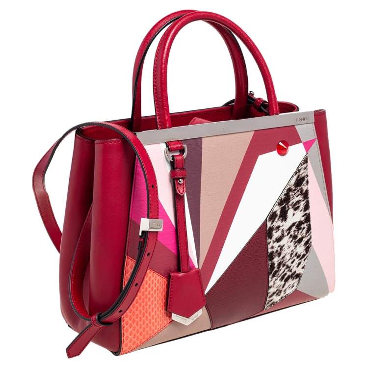 Pre Owned Fendi Multicolor Mixed Media Small 2Jours Tweet Tote