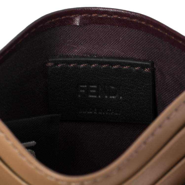 مملوكة مسبقًا Fendi Multicolor Leather Rainbow Stud Card Holder