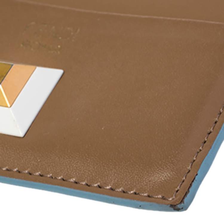 مملوكة مسبقًا Fendi Multicolor Leather Rainbow Stud Card Holder