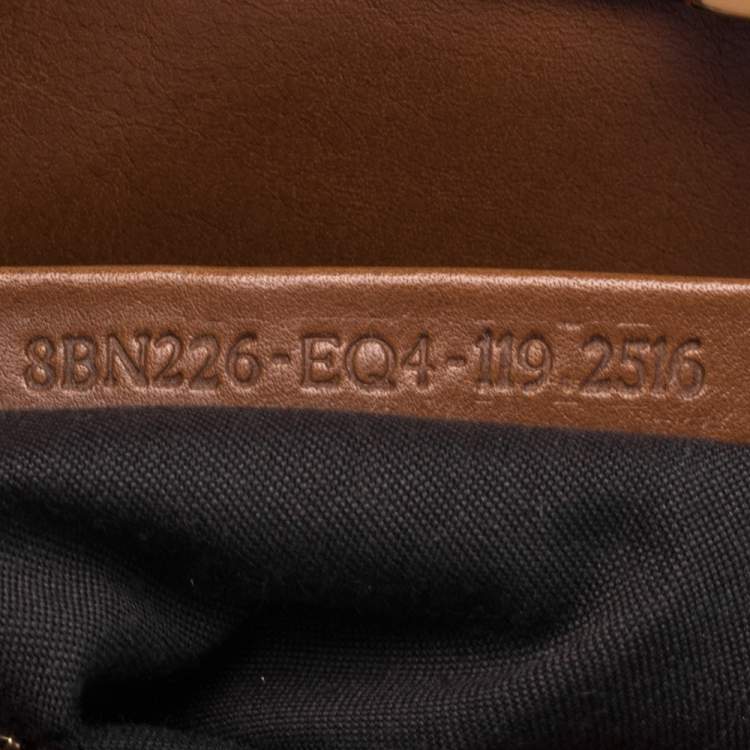 Pre Owned Fendi Brown Leather Medium Peekaboo Top Handle Bag