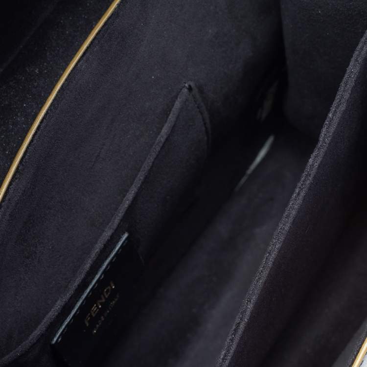 مملوكة مسبقًا Fendi Black Leather Kan I Scalloped Top Handle Bag