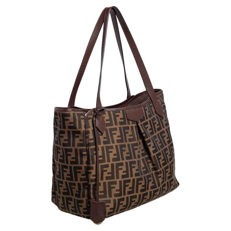 مملوكة مسبقًا Fendi Tobacco Zucca Canvas Jacquard Grande Shopping Tote