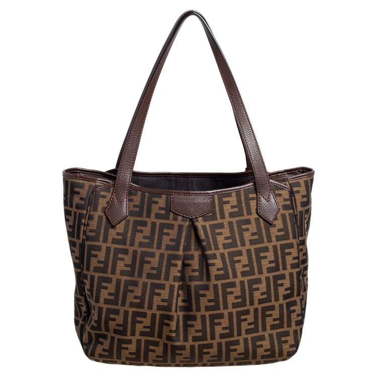 مملوكة مسبقًا Fendi Tobacco Zucca Canvas Jacquard Grande Shopping Tote