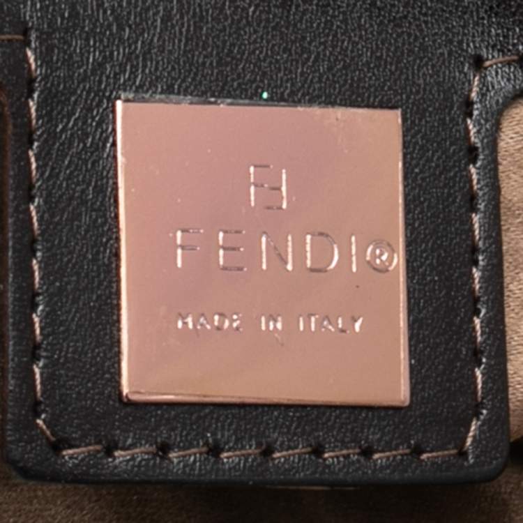 Pre Owned Fendi Gold Zucca Canvas Mama Baguette Bag
