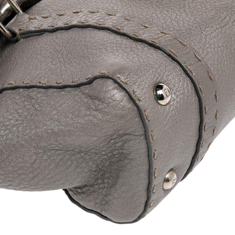 Pre Owned Fendi Grey Leather Linda Bag