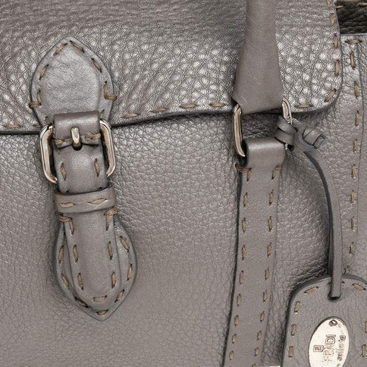 Pre Owned Fendi Grey Leather Linda Bag